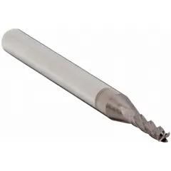 This carbide square end mill features a TiCN coating for enhanced hardness and wear resistance. With 4 flutes and a 3/32" cutting diameter, it is suited for general-purpose milling operations on materials such as steel, stainless steel, and cast iron.