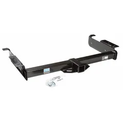 Class III hitch for GMC Savana, with 5,000 lb gross trailer weight capacity and 5,000 lb gross vehicle weight capacity. Constructed from steel with a powder-coated finish. Installs on the back of the vehicle without drilling. Suitable for towing trailers in commercial and industrial applications.