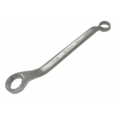 WESTWARD Box End Wrench: Alloy Steel, Satin, 17 mm_19 mm Head Size, 10 in Overall Lg - Metric, Double End, 12-Point, Box End Wrenches