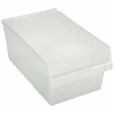 QUANTUM STORAGE SYSTEMS Shelf Bin: 17 7/8 in Overall Lg, 11 1/8 in x 8 in, Clear - Clearview Plastic Shelf Bins