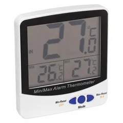 THERMCO ACC895FRE is a digital thermometer for monitoring refrigerator and freezer temperatures. It features an LCD display with ±0.5°C accuracy and a 3 Temperature Display function. Suitable for commercial kitchen temperature checks.