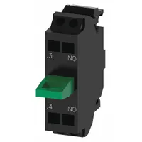 SIEMENS Contact Block: 22 mm Panel Mounting Size, 1NO, Momentary, 3SU1 Series, Spring Terminals (MPN 3SU14002AA103BA0)