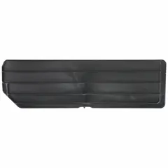 Black plastic divider for Giant Hopper Bins, measuring 16 1/4 in x 5 1/8 in. Not electrostatic discharge conductive. Compatible with manufacturer model number 30280. Used to separate and organize parts within bins in industrial storage and assembly areas.