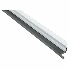 Kerf weatherstripping designed to seal gaps around doors, reducing drafts, moisture, and dust infiltration. Measures 84 inches in length and 1-1/2 inches in width, with an aluminum flange for secure installation. Suitable for use in commercial and industrial facilities to improve energy efficiency and maintain controlled environments.