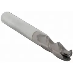 This general purpose carbide ball end mill features a TiCN coating and 3 flutes. With a 7/32" mill diameter, 5/8" length of cut, and 2-1/2" overall length, it is suited for 3D contouring, slotting, and profiling in mold and die work, as well as general machining of steels and cast irons.