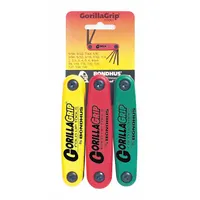 BONDHUS Folding Hex Key Set: 1 - 5 Pieces, Folding, Metric/SAE, Std End, Short, 3 Pieces, 24 Tips (MPN 12533)