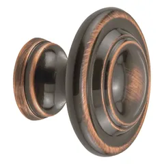 This zinc closet door pull knob features a Classic Bronze finish and a 1-3/8 in projection. It is designed for pulling closet doors open in residential or light commercial interior applications.