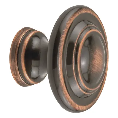 PRIME-LINE Closet Door Pull Knob: Brown, Zinc, Classic Bronze - Hardware