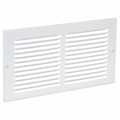 OEM Return Air Grille: Louvered Grille, White, Powder Coated, Steel, 7 3/4 in H - Surface-Mount Grilles