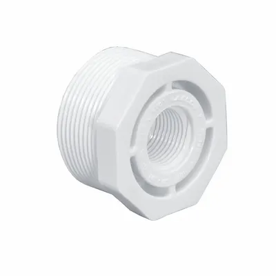LASCO Pipe Straight: Bushing, Schedule 40, PVC, 1 in x 3/4 in Size, Threaded x Threaded - Schedule 40 Pipe Fittings