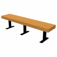ULTRASITE Outdoor Bench: Trailside, 72 in Overall Lg, 17 1/4 in Overall Ht, Brown, Black, Surface (MPN PB 6BROTRA)
