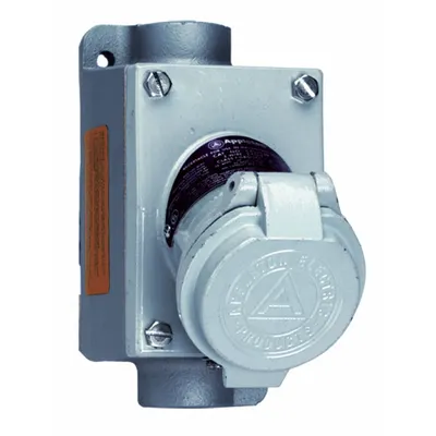 APPLETON ELECTRIC Pin and Sleeve Receptacle: Gray, 125 to 250V AC/18V DC, Single Phase, 20 A - Hazardous Location Receptacles
