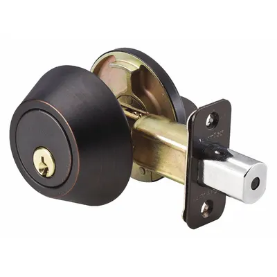 MASTER LOCK Deadbolt Lock: Cylindrical, 1 3/8 in Door Thick - Max - Standard Cylindrical Deadbolts