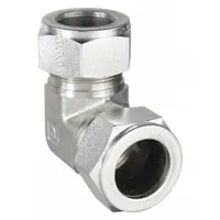 Compression Fitting Elbow: 1 in OD x 1 in OD Size, 1 5/16-20 1 5/16-20 Thread Size, Steel (MPN 16EE16-S)