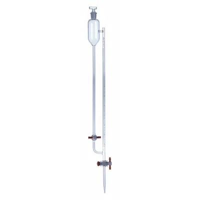 KIMBLE Straight Bore Buret with Side Reservoir: 10 mL, A, 620 mm, ±0.02 mL - Class A Glass Burets