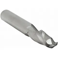 This general purpose carbide ball end mill features a 3/4" mill diameter, 2-1/4" length of cut, and 5" overall length with 2 flutes. The ball nose design enables smooth, contoured cuts for die/mold work, CNC machining, and finishing operations on metal and composite materials.