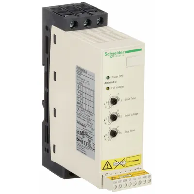 SCHNEIDER Soft Start: 460-480V AC, 32 A Output Current, With Bypass, IP20/NEMA 1 - Schneider Altistart ATS 01