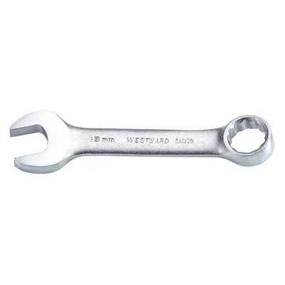 WESTWARD Combination Wrench: Alloy Steel, Satin, 15 mm Head Size, 4 5/8 in Overall Lg - Metric 12-Point Combination Wrenches