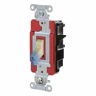 HUBBELL Wall Switch: Toggle Switch, 3-Way, Maintained, Ivory, 120/277V AC - Toggle Wall Switches