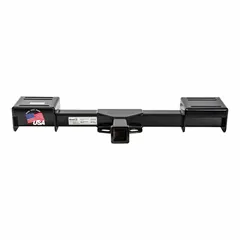 This Class IV hitch receiver is constructed from powder-coated carbon steel for corrosion resistance. It provides a 10,000 lb gross trailer weight capacity and 10,000 lb tongue weight. Designed for universal fit on the back of vehicles, installation requires drilling. Suitable for heavy-duty towing applications such as construction, agriculture, and logistics.