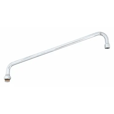 T&S BRASS Spout: Spout, Double-Bend, Swivel Spout, Brass, Chrome, 26.3 gpm Flow Rate - Double-Bend Faucet Spouts