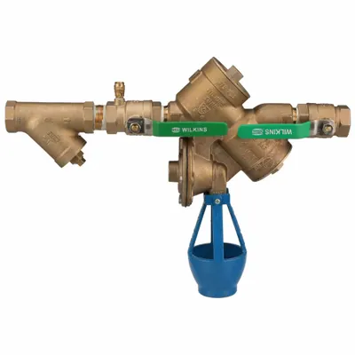 WILKINS Backflow Preventer: 975XL2, With Strainer, Bronze, 1 1/2 in Pipe Size, FNPT - Zurn RPZ Backflow Preventers
