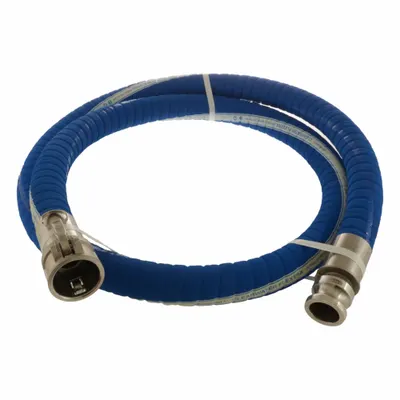 CONTINENTAL Suction and Discharge Hose: 2 in Hose Inside Dia., 200 psi, Blue - Polyethylene Potable Water Suction & Discharge Hose Assemblies with Corrugated EPDM Cover and Double Helix Wire Reinforcement