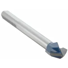 Arrow-tip drill bit for drilling clean holes in glass and tile. 5/8 in size with 2 1/2 in maximum drilling depth and 4 in overall length. Suitable for plumbing, electrical, and renovation applications requiring precise, chip-free drilling into brittle materials.