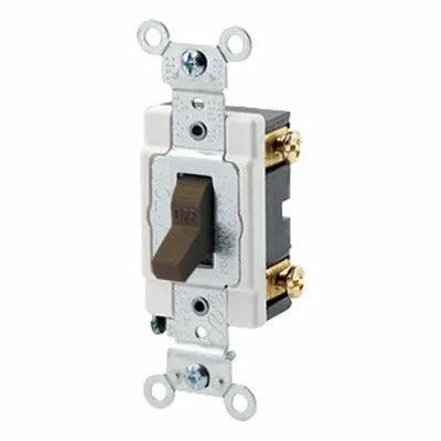 LEVITON Toggle Single-Pole, 20 Amp: Toggle Switch, Single Pole, Maintained, Brown - Toggle Wall Switches