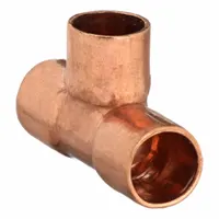 NIBCO Sweat Fitting Tee: 1/8 in CTS x 1/8 in CTS x 1/8 in CTS, Cup x Cup x Cup, Wrot Copper (MPN U611-1/8)