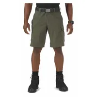 5.11 Tactical Shorts: Olive Green, 36 in Waist, 11 in Inseam, 35% Cotton/65% Polyester Material (MPN 73327ABR-190-36)