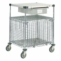 METRO Security Cart: 600 lb, 30 in L x 24 in W Self, 30 in L x 24 in W x 39 in H Overall Dim, Silver (MPN SECMLAB)