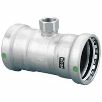 VIEGA MEGAPRESS Crimp Tee Fitting: 2 1/2 in Pipe x 2 1/2 in Pipe x 3/4 in Pipe Size, EPDM (MPN 90620)