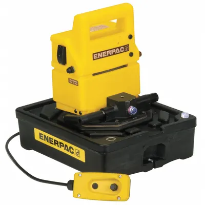 ENERPAC Hydraulic Electric Pump: 10,000 psi Max. Op Pressure, 20 cu in/min Max. Flow Rate - Corded Lightweight Electric Hydraulic Pump Units