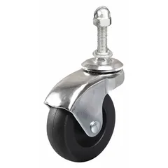 Black caster with a 3-inch diameter. Used as a replacement part for power tools and equipment, providing mobility and support in workshops and industrial settings.