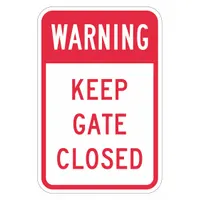 Reflective Gate Warning Sign: Aluminum, Mounting Holes Sign Mounting, Engineer Grade, 0.063 in Thick (MPN T1-1417-EG_12x18)