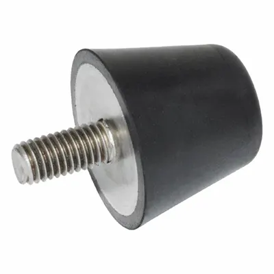 JW WINCO Vibration-Isolating Mount: Flat Conical, Buna-N, Male x Non-Threaded Style - Male x Non-Threaded Vibration-Isolating Mounts