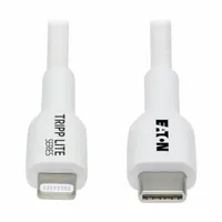 EATON TRIPP LITE Usb Cable: Type C End 1, Lightning End 2, White, 6.6 ft Lg, 2.0 USB Specification (MPN M102AB-02M-WH)