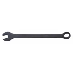 This SAE 12-point combination wrench is made from alloy steel with a black oxide finish. It has a 1-3/16 in head size and an overall length of 16-3/8 in. Used for tightening or loosening fasteners in industrial maintenance, assembly, and repair applications.