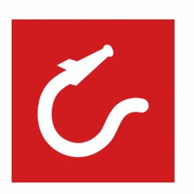 IMO (International Maritime Organization) Safety Sign: Polycarbonate - Square Hose Box With Spray Jet Nozzle Symbol Signs