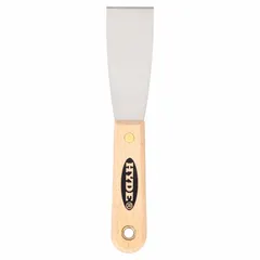 Standard scraper with a stiff, straight carbon steel blade and a hardwood handle. Designed for scraping applications such as removing putty, paint, and adhesives from flat surfaces.