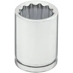 This 3/8" drive SAE flex socket features a 15/16" socket size with a 12-point, standard-length chrome design. The flex construction allows access to fasteners in confined or offset spaces where a straight socket cannot be used. Suitable for tightening or loosening fasteners with a 3/8" drive ratchet or breaker bar in automotive, machinery, and industrial applications.