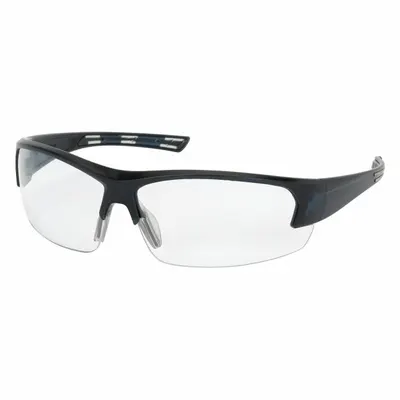 PIP Safety Glasses: Clear Lens, Half-Frame, FogLess 3Sixty, Dark Blue Frame - Padded Comfort-Fit Safety Glasses