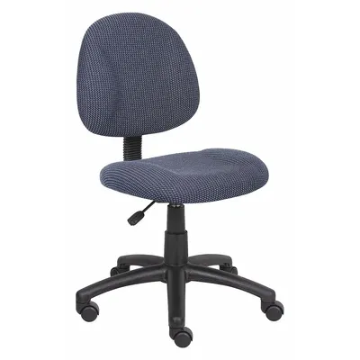 BOSS Office Chair: Blue, Fabric Material, 14 1/2 in Back Ht, 18 1/2 in Seat Wd - Armless Office Chairs
