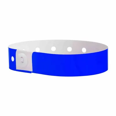ID Wristband: No Legend, 10 in Overall Lg, 5/8 in Overall Wd, Plastic, Blue - Security Wristbands
