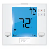 PRO1 IAQ Wi-Fi Programmable Low Volt Thermostat: Heat and Cool, White, Push Button (MPN T721i)