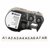 Combined Label and Ribbon Cartridge: 15/32 in, 15/32 in x 25 ft, Polyester, Black on White (MPN M4C-475-422)