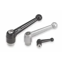 This ball-style adjustable handle features a threaded hole for manual adjustment in machinery, jigs, and fixtures. The zinc body with stainless steel thread provides corrosion resistance for frequent repositioning. Length: 64 mm. Thread size: 1/4"-20