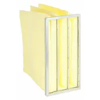 Pocket Air Filter: 24 in x 12 in x 22 in, MERV 14, Yellow, Synthetic, 3 Pockets