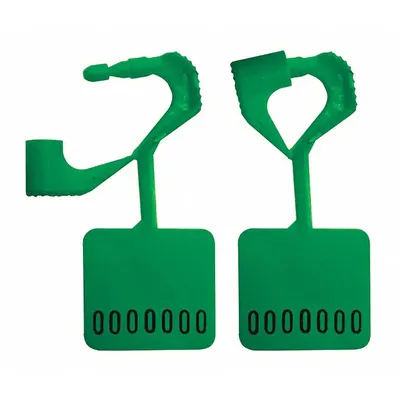 ELC SECURITY PRODUCTS Padlock Seals: Green, Plastic, 13 lb Breaking Strength, 6 mm Lock Wd - Plastic Hasp Padlock Seals